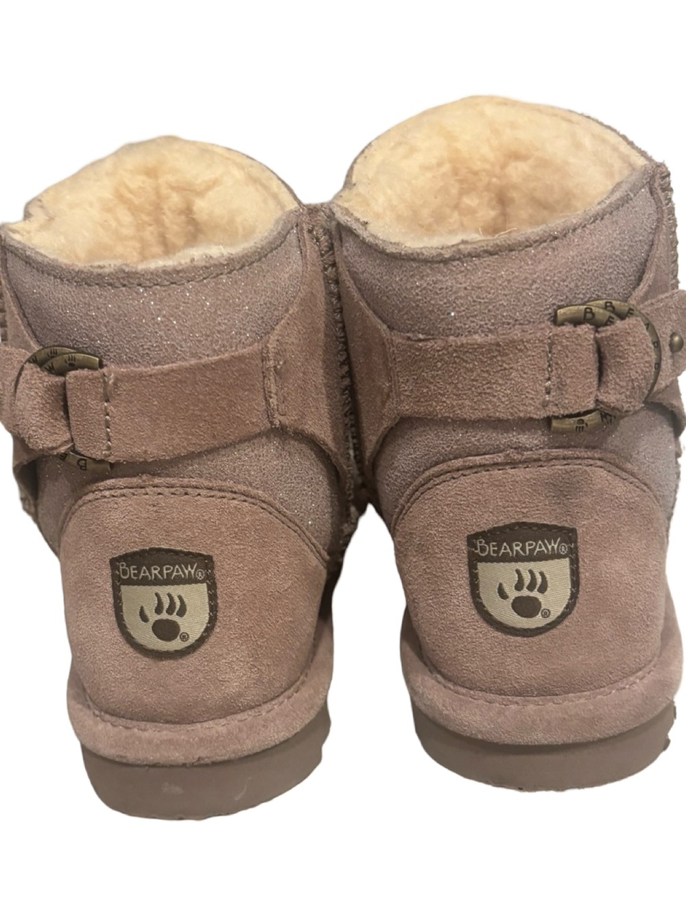 BearPaw Girls Suede Booties in Light Brown Size 2